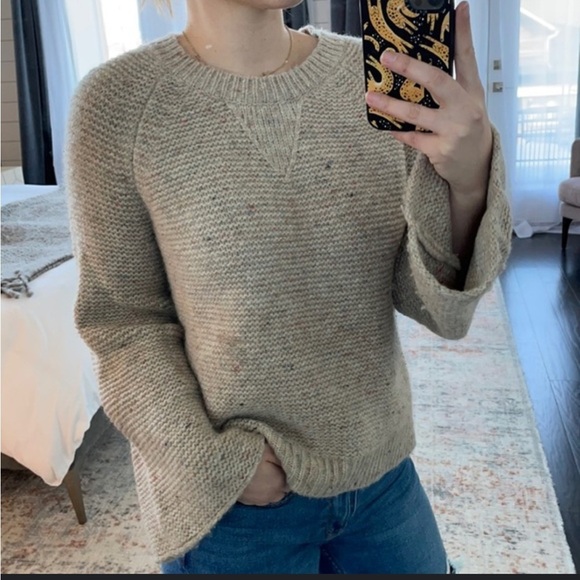Madewell Color Flecked Pullover Sweater Bell Sleeves size XS - Picture 4 of 7